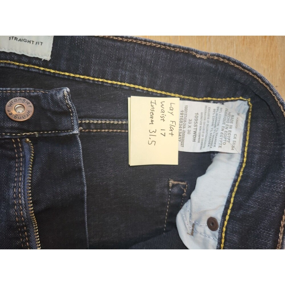 Wrangles Five Star Men's Jeans - Dark Stonewash, Size 34 x 32 - Picture 3 of 4
